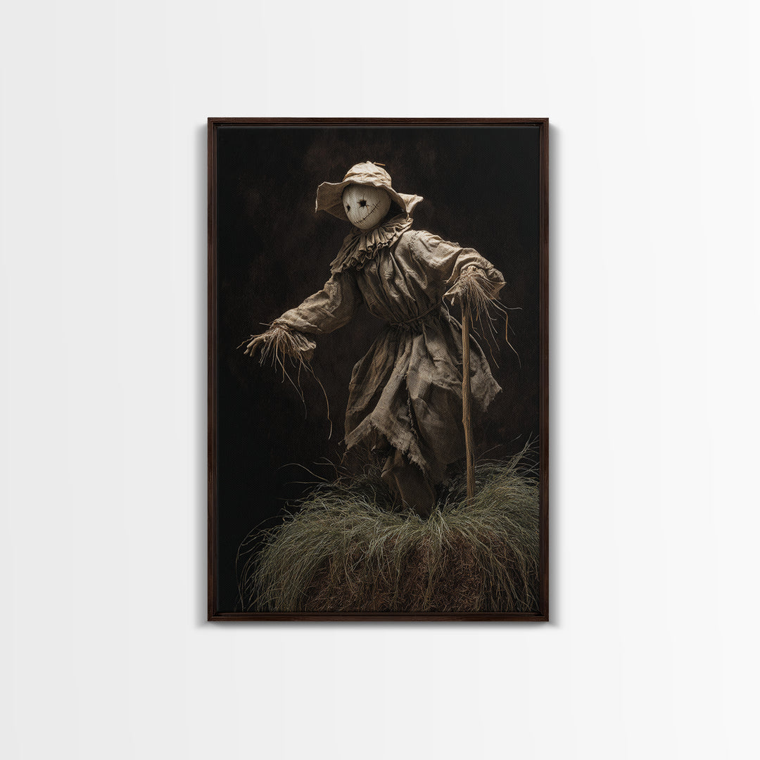 The Living Scarecrow, Danse Macabre Art, Vertical Wall Art, Macabre Wall Art, Canvas Print, Halloween Wall Art