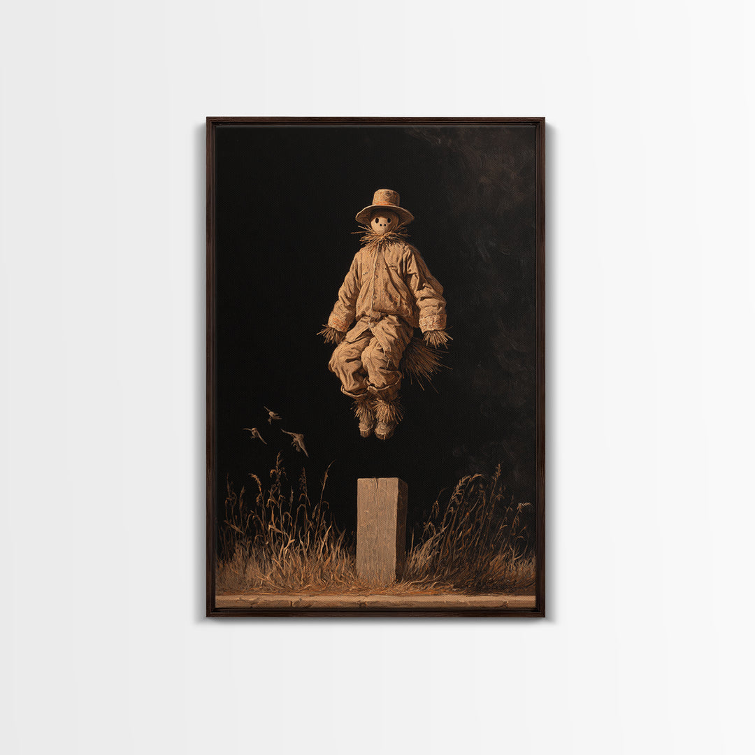 The Living Scarecrow, Dark Romantic Horror Art, Vertical Wall Art, Macabre Wall Art, Framed Canvas Print, Halloween Wall Art