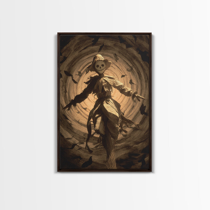 The Living Scarecrow, Gothic Nightmare Art, Vertical Wall Art, Dark Halloween Decor, Canvas Print, Halloween Wall Art