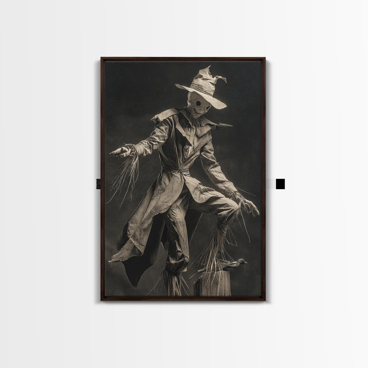 The Living Scarecrow, Biomechanical Horror Art, Vertical Wall Art, Macabre Wall Art, Framed Canvas Print, Halloween Wall Art