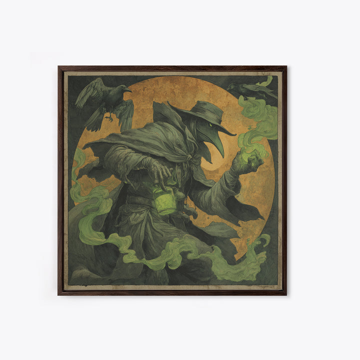 The Plague Doctor, Danse Macabre Art, Square Wall Art, Macabre Wall Art, Canvas Print, Halloween Wall Art