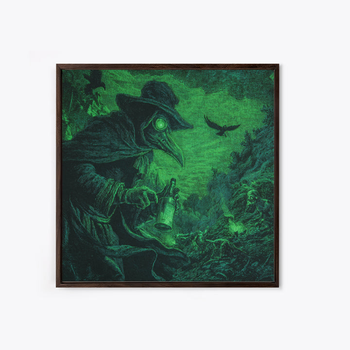 The Plague Doctor, Baroque Witchcraft Art, Square Wall Art, Gothic Horror Wall Art, Canvas Print, Halloween Wall Art, Spooky Wall Decor