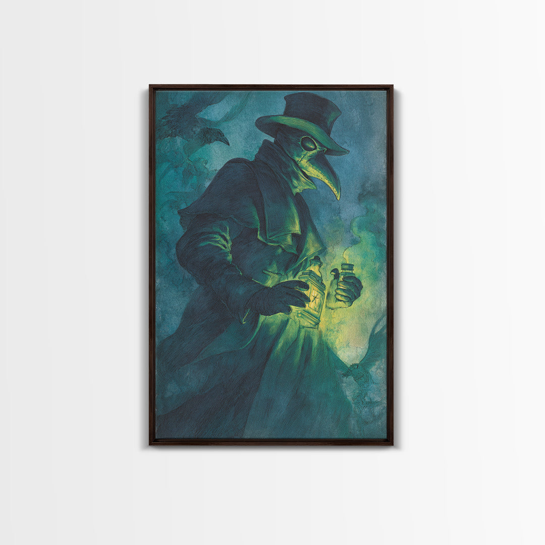 The Plague Doctor, Decadent Gothic Art, Vertical Wall Art, Gothic Horror Wall Art, Canvas Print, Halloween Wall Art, Macabre Wall Art