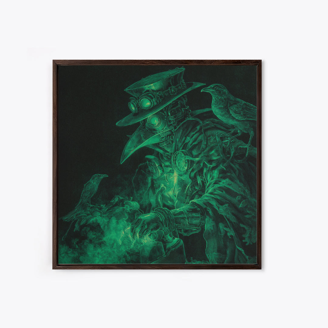 The Plague Doctor, Biomechanical Horror Art, Square Wall Art, Dark Halloween Decor, Canvas Print, Halloween Wall Art, Gothic Home Decor