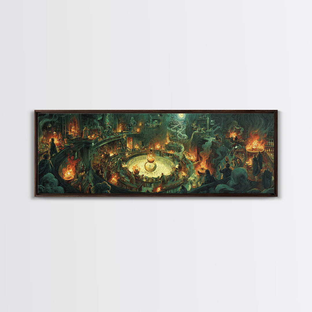 The Mad Alchemist, Apocalyptic Romantic Art, Extra Wide Wall Art, Dark Fantasy Wall Art, Canvas Print, Halloween Wall Art, Halloween Decor