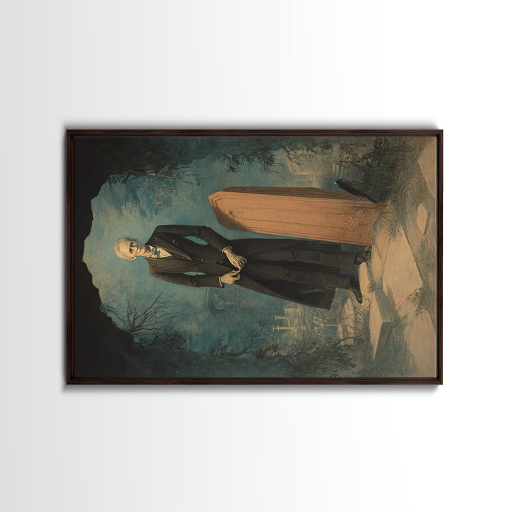 The Sinister Undertaker, Romantic Gothic Landscape, Landscape Wall Art, Macabre Wall Art, Framed Canvas Print, Halloween Wall Art