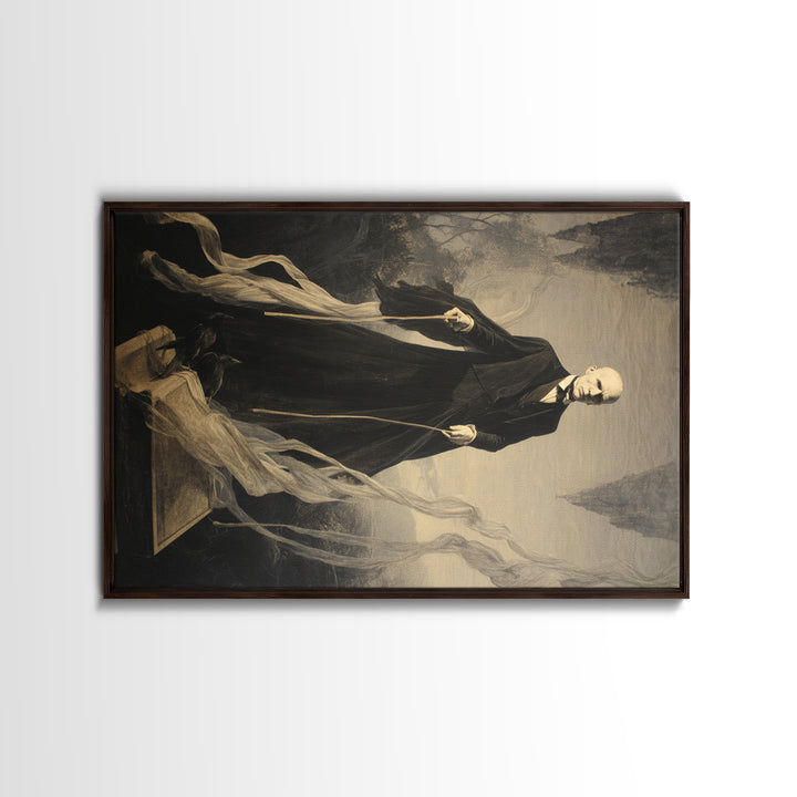 The Sinister Undertaker, Symbolist Gothic Landscape, Landscape Wall Art, Macabre Wall Art, Canvas Print, Halloween Wall Art