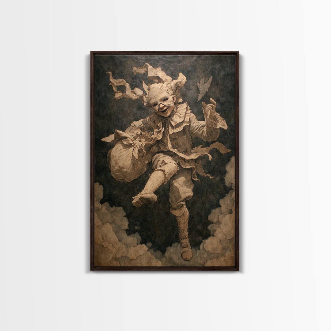 The Masked Candy Collector, Gothic Nightmare Art, Vertical Wall Art, Gothic Horror Wall Art, Canvas Print, Halloween Wall Art
