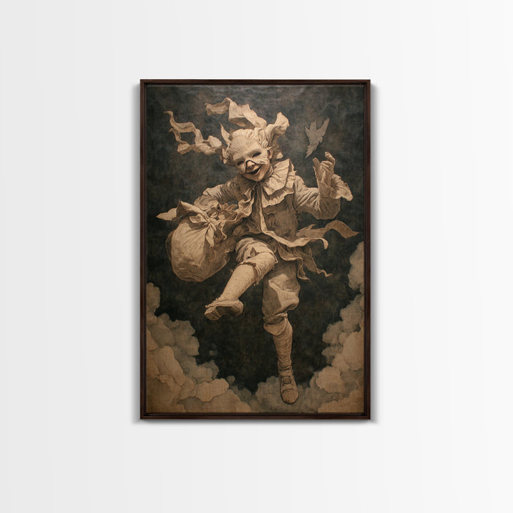 The Masked Candy Collector, Gothic Nightmare Art, Vertical Wall Art, Gothic Horror Wall Art, Canvas Print, Halloween Wall Art