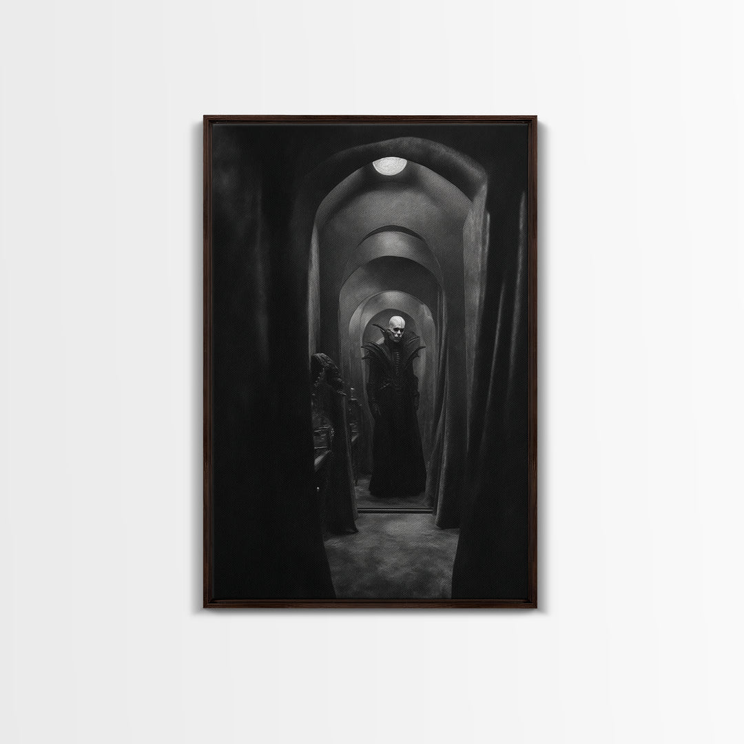 The Shadow Person, Biomechanical Horror Art, Vertical Wall Art, Dark Halloween Decor, Canvas Print, Halloween Wall Art, Seasonal Home Decor