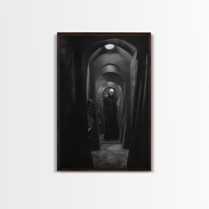 The Shadow Person, Biomechanical Horror Art, Vertical Wall Art, Dark Halloween Decor, Canvas Print, Halloween Wall Art, Seasonal Home Decor