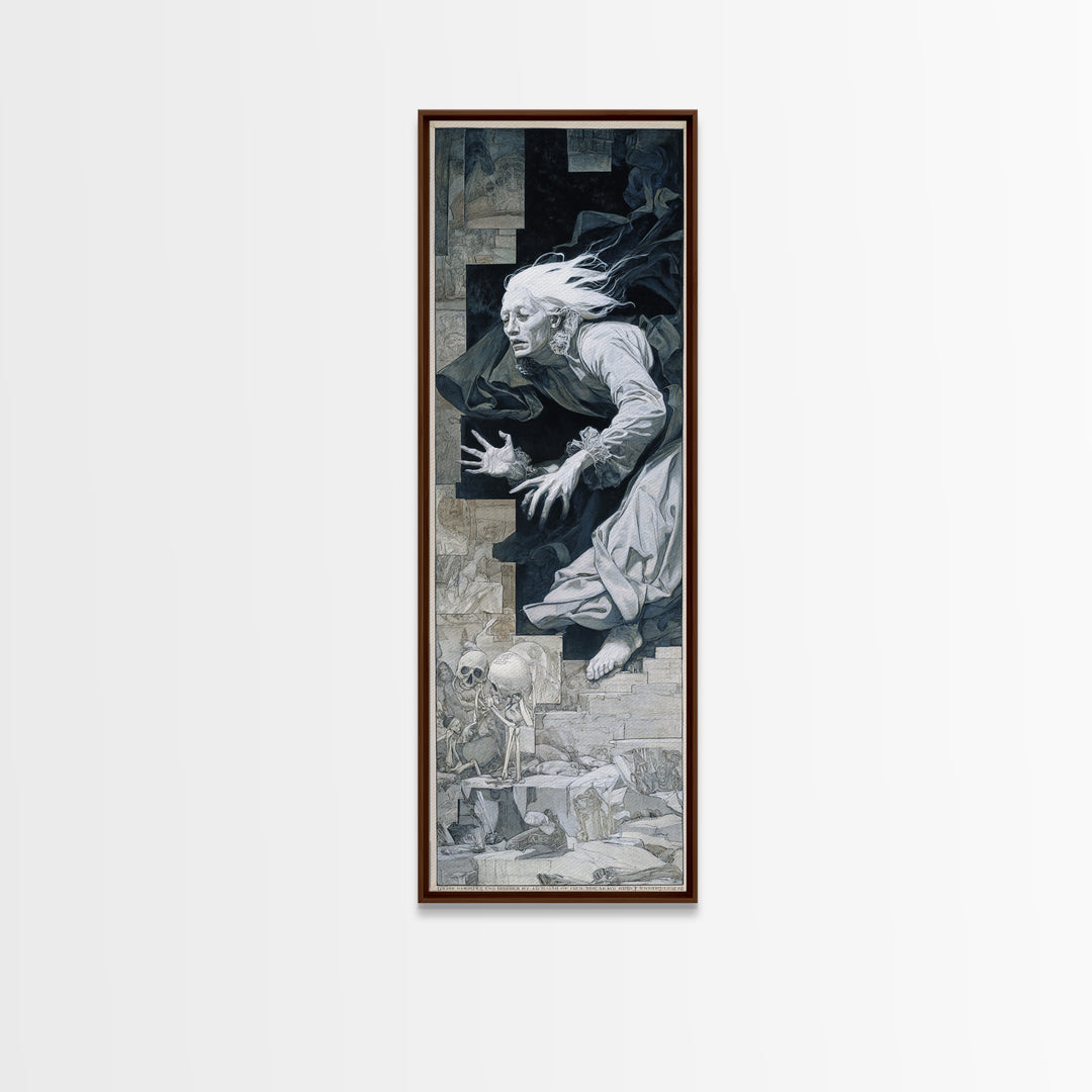 The Banshee Singer, Danse Macabre Art, Tall Narrow Wall Art, Macabre Wall Art, Framed Canvas Print, Halloween Wall Art