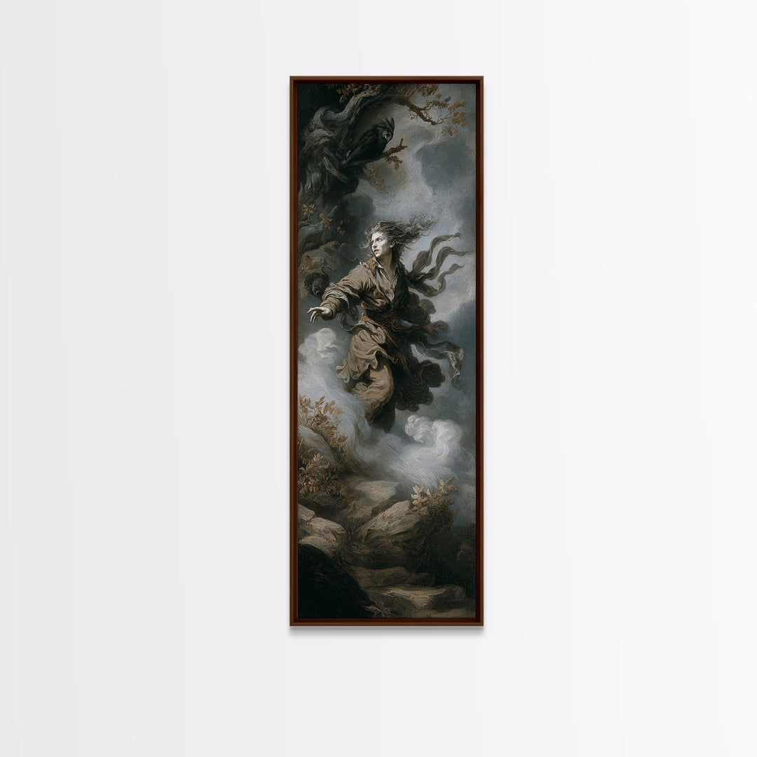 The Banshee Singer, Baroque Witchcraft Art, Tall Narrow Wall Art, Macabre Wall Art, Canvas Print, Halloween Wall Art, Halloween Decor