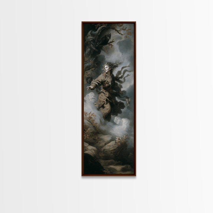 The Banshee Singer, Baroque Witchcraft Art, Tall Narrow Wall Art, Macabre Wall Art, Canvas Print, Halloween Wall Art, Halloween Decor
