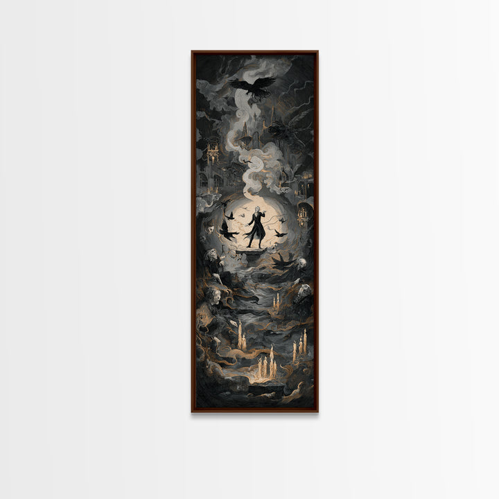 The Banshee Singer, Gothic Nightmare Art, Tall Narrow Wall Art, Gothic Horror Wall Art, Canvas Print, Halloween Wall Art