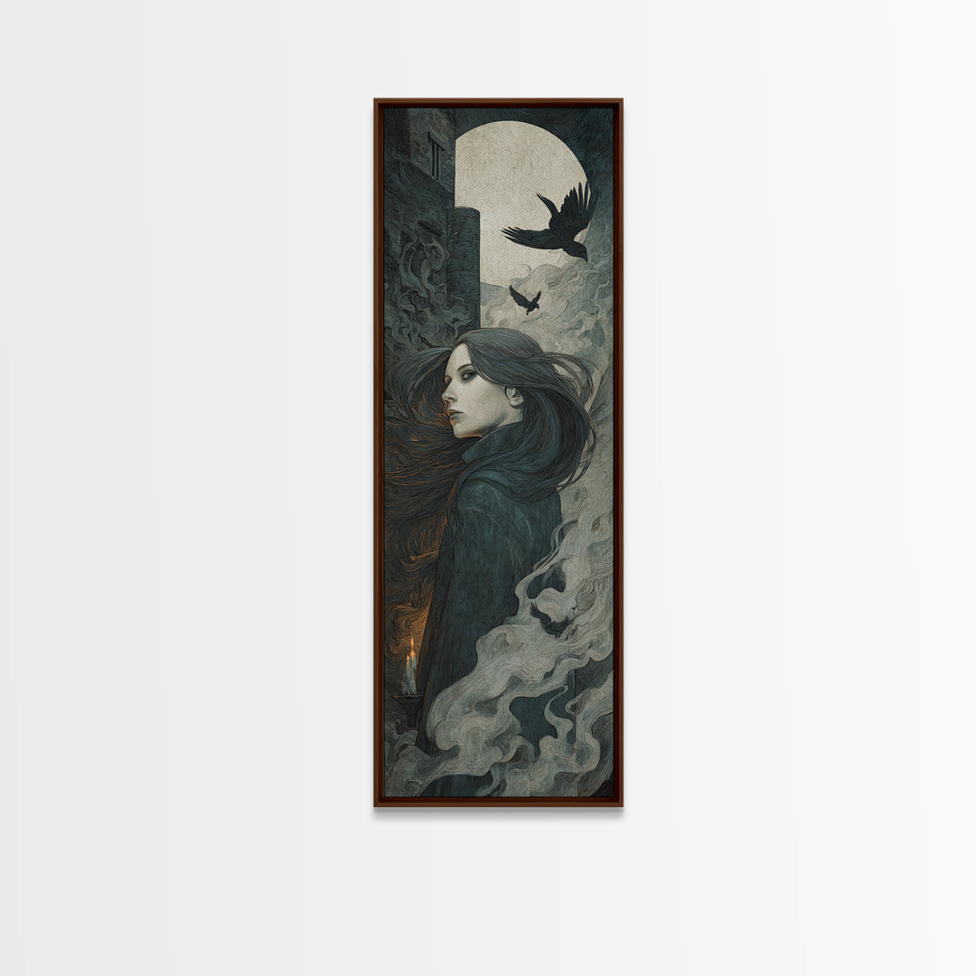The Banshee Singer, Visionary Gothic Art, Tall Narrow Wall Art, Dark Fantasy Wall Art, Canvas Print, Halloween Wall Art
