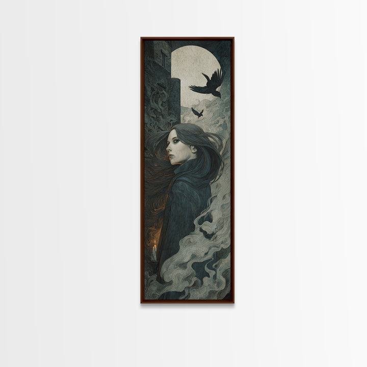 The Banshee Singer, Visionary Gothic Art, Tall Narrow Wall Art, Dark Fantasy Wall Art, Canvas Print, Halloween Wall Art