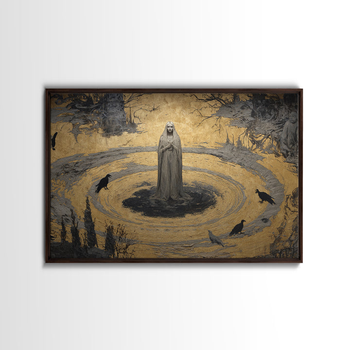 The Banshee Singer, Symbolist Gothic Landscape, Landscape Wall Art, Dark Halloween Decor, Canvas Print, Halloween Wall Art
