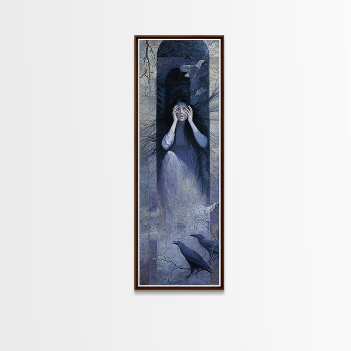 The Banshee Singer, Expressionist Gothic Art, Tall Narrow Wall Art, Gothic Horror Wall Art, Canvas Print, Halloween Wall Art