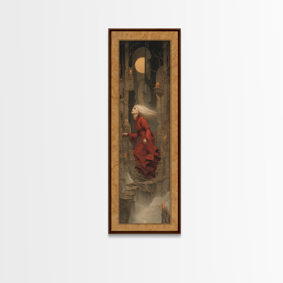 The Banshee Singer, Surreal Apocalyptic Art, Tall Narrow Wall Art, Gothic Horror Wall Art, Canvas Print, Halloween Wall Art