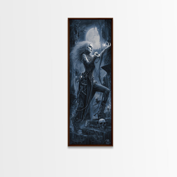 The Banshee Singer, Biomechanical Horror Art, Tall Narrow Wall Art, Macabre Wall Art, Canvas Print, Halloween Wall Art, Gothic Home Decor