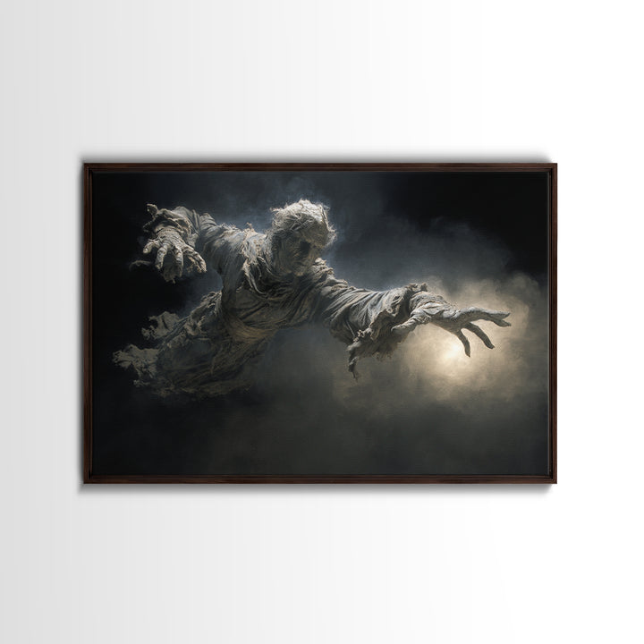 The Tattered Wraith, Visionary Gothic Art, Landscape Wall Art, Dark Halloween Decor, Framed Canvas Print, Halloween Wall Art