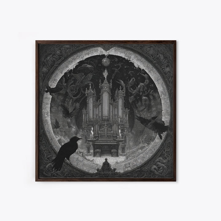 The Phantom Organist, Biomechanical Horror Art, Square Wall Art, Macabre Wall Art, Canvas Print, Halloween Wall Art, Gothic Home Decor