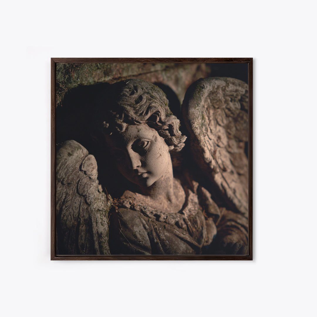 The Weeping Cemetery Angel, Danse Macabre Art, Square Wall Art, Macabre Wall Art, Canvas Print, Halloween Wall Art