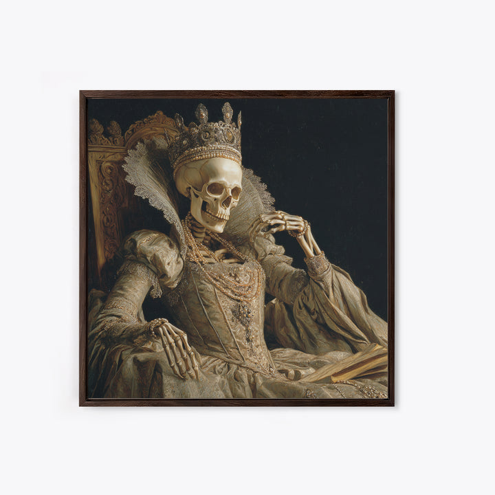 The Bone Queen, Danse Macabre Art, Square Wall Art, Dark Fantasy Wall Art, Canvas Print, Halloween Wall Art