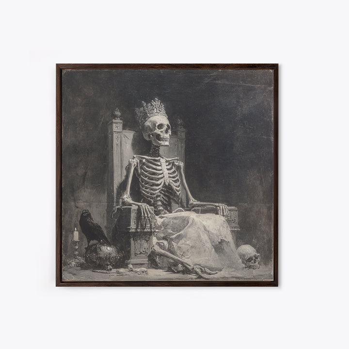 The Bone Queen, Symbolist Dream Art, Square Wall Art, Macabre Wall Art, Canvas Print, Halloween Wall Art, Horror Wall Art