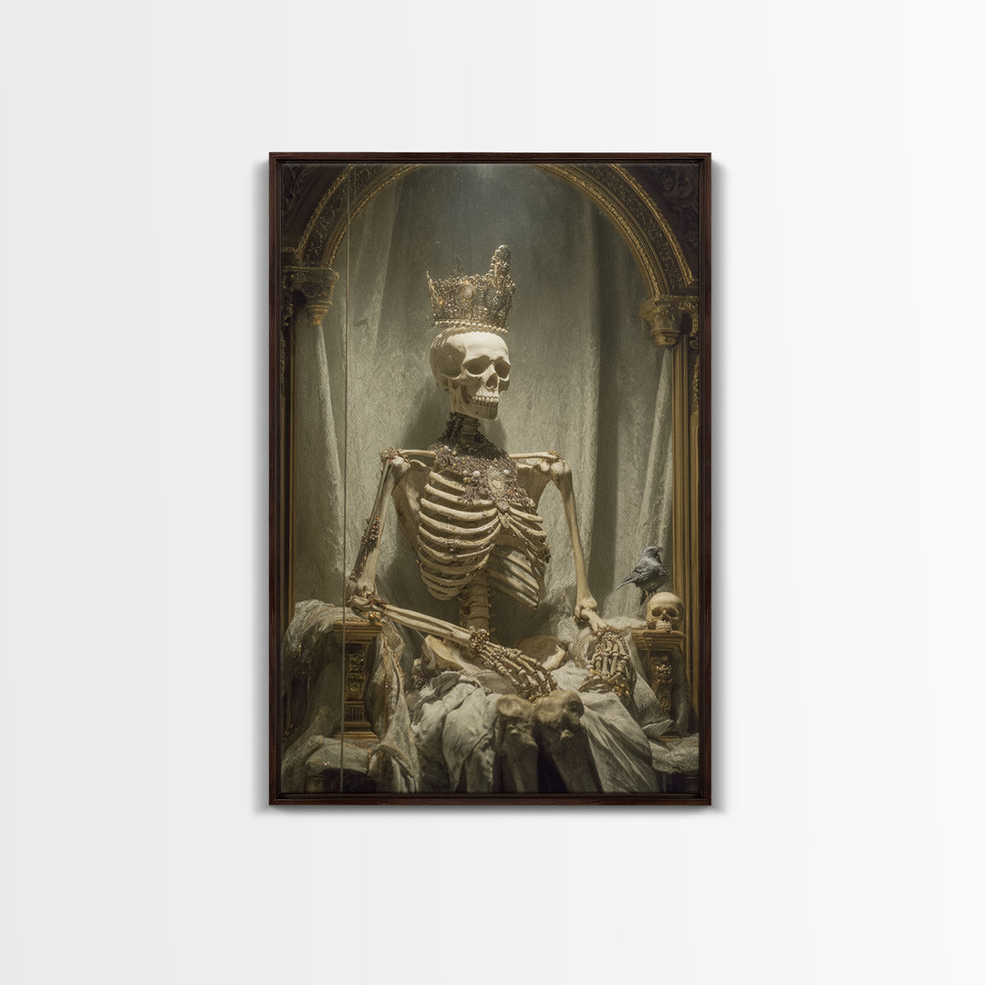 The Bone Queen, Decadent Gothic Art, Vertical Wall Art, Gothic Horror Wall Art, Canvas Print, Halloween Wall Art, Dark Fantasy Art