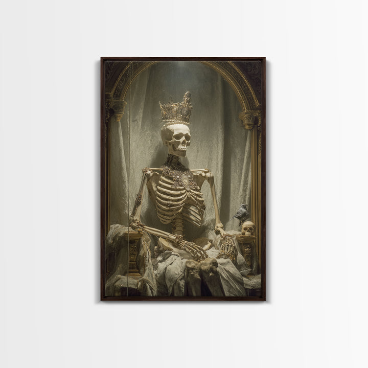 The Bone Queen, Decadent Gothic Art, Vertical Wall Art, Gothic Horror Wall Art, Canvas Print, Halloween Wall Art, Dark Fantasy Art