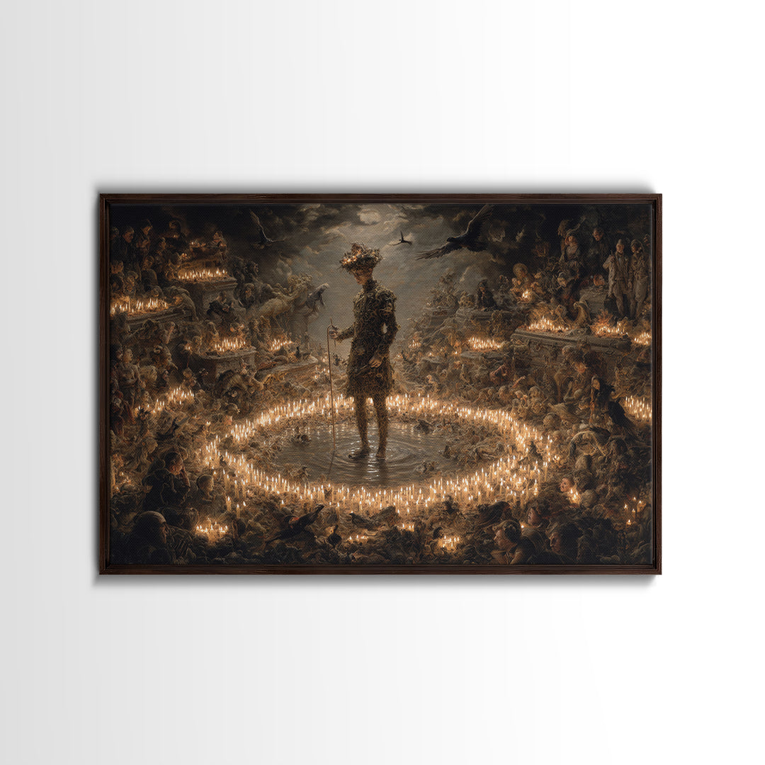 The Candlewax Man, Medieval Grotesque Art, Landscape Wall Art, Dark Fantasy Wall Art, Framed Canvas Print, Halloween Wall Art