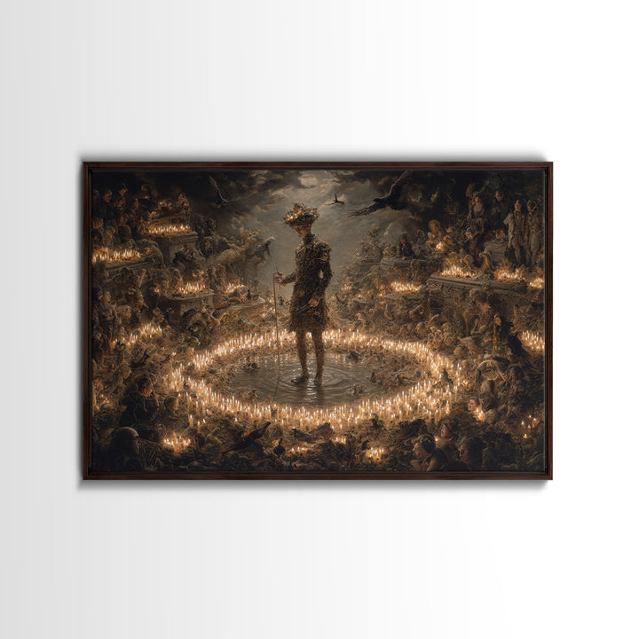 The Candlewax Man, Medieval Grotesque Art, Landscape Wall Art, Dark Fantasy Wall Art, Framed Canvas Print, Halloween Wall Art