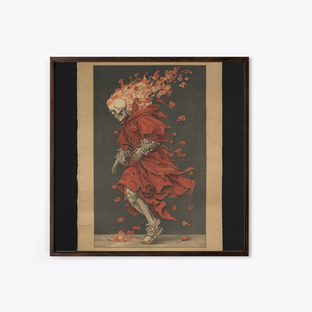 The Candlewax Man, Danse Macabre Art, Square Wall Art, Dark Halloween Decor, Framed Canvas Print, Halloween Wall Art