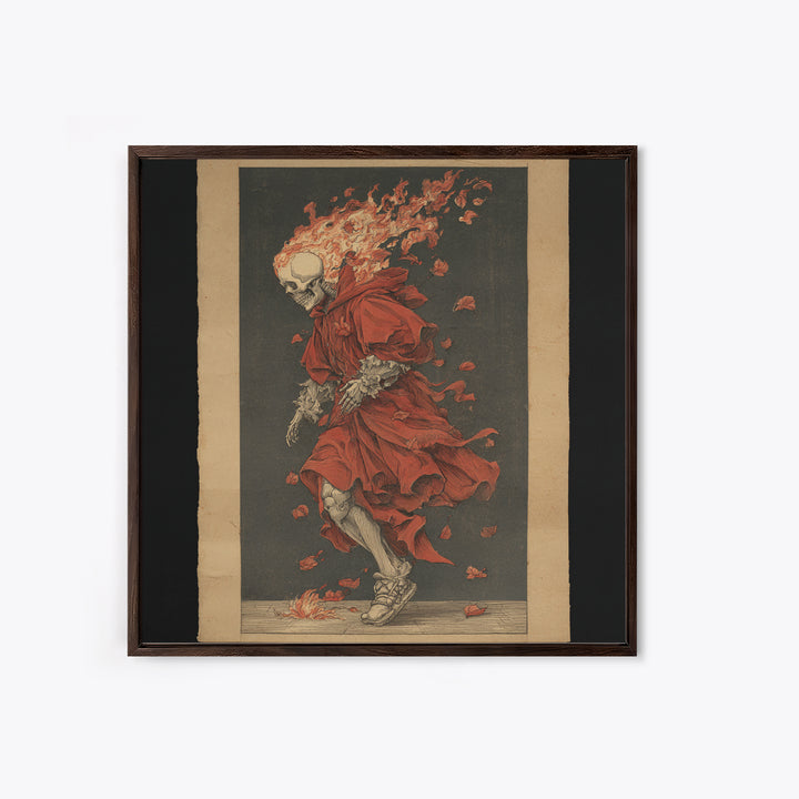 The Candlewax Man, Danse Macabre Art, Square Wall Art, Dark Halloween Decor, Framed Canvas Print, Halloween Wall Art