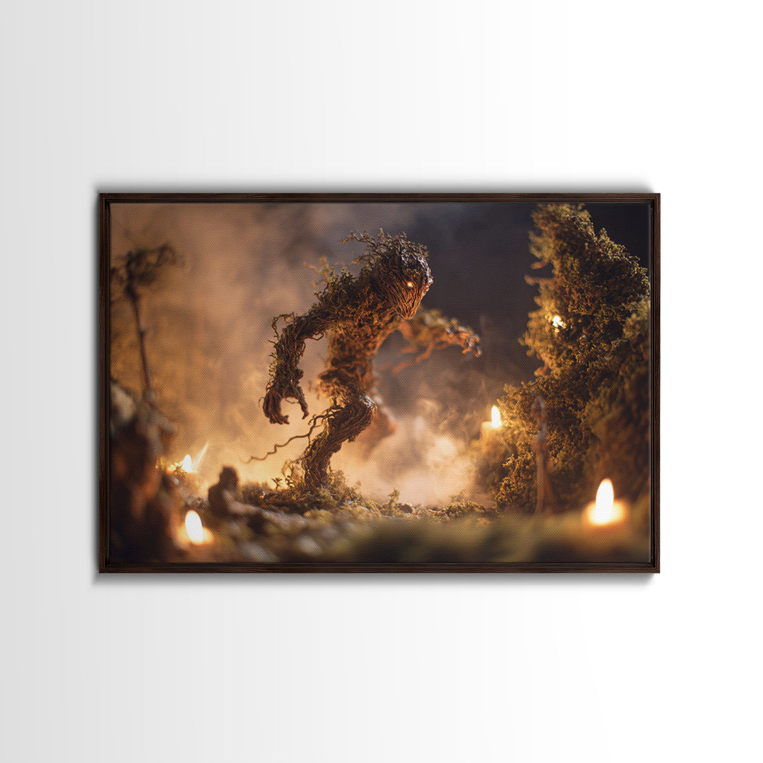 The Candlewax Man, Baroque Witchcraft Art, Landscape Wall Art, Macabre Wall Art, Framed Canvas Print, Halloween Wall Art