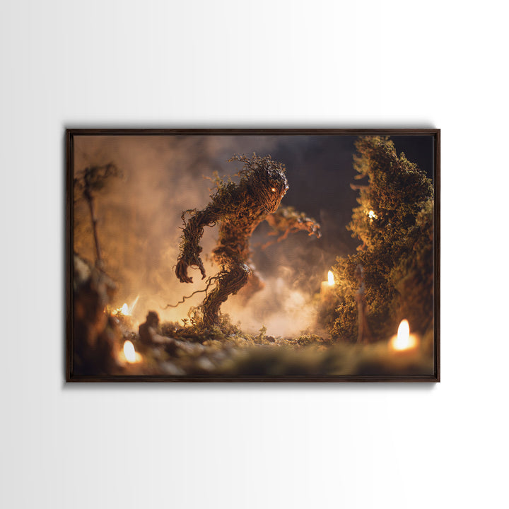 The Candlewax Man, Baroque Witchcraft Art, Landscape Wall Art, Macabre Wall Art, Framed Canvas Print, Halloween Wall Art