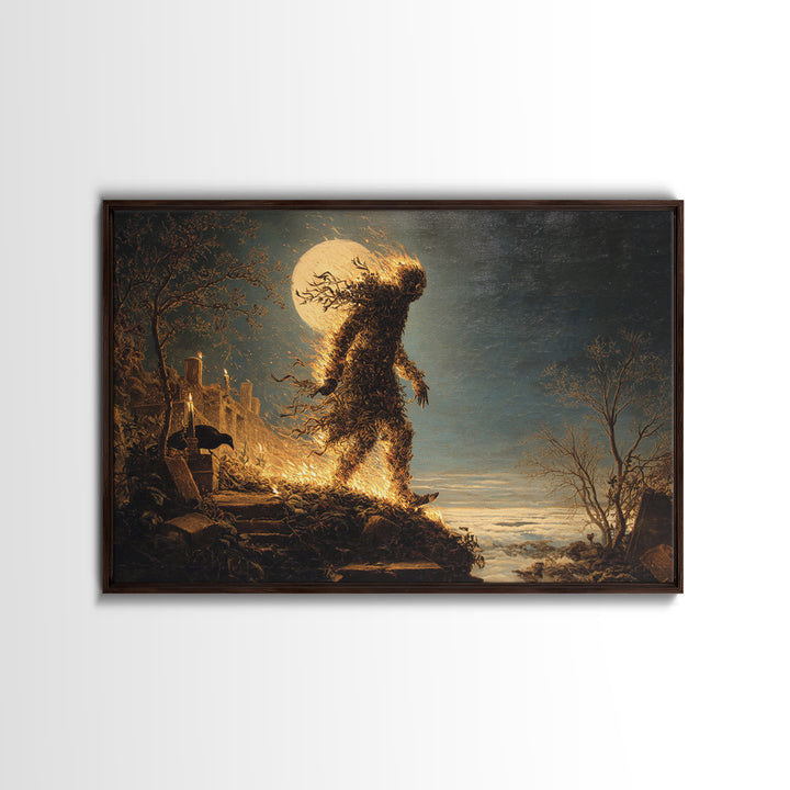 The Candlewax Man, Romantic Gothic Landscape, Landscape Wall Art, Macabre Wall Art, Framed Canvas Print, Halloween Wall Art