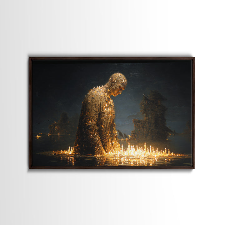 The Candlewax Man, Symbolist Gothic Landscape, Landscape Wall Art, Gothic Horror Wall Art, Canvas Print, Halloween Wall Art