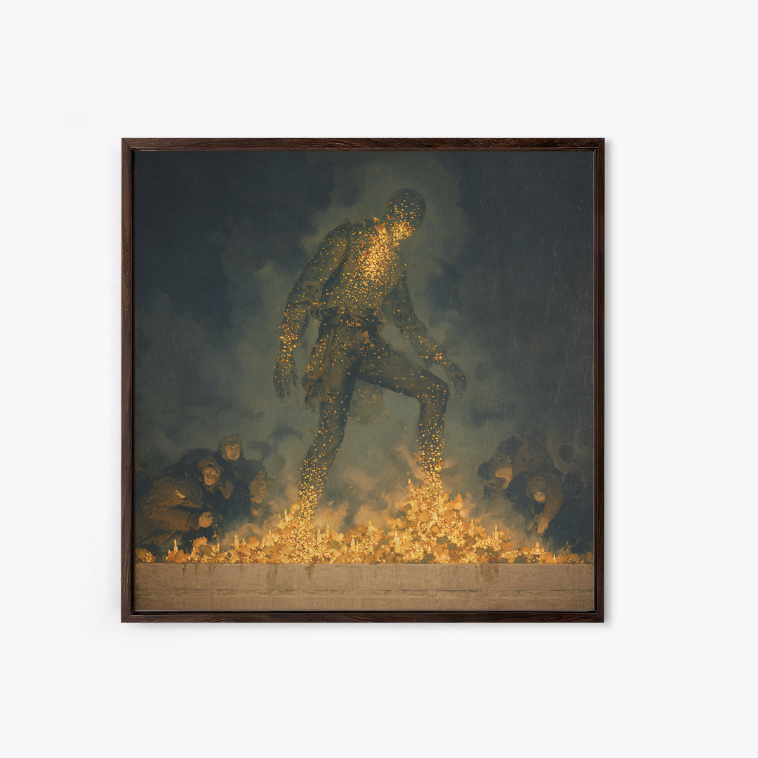 The Candlewax Man, Dark Symbolist Art, Square Wall Art, Macabre Wall Art, Canvas Print, Halloween Wall Art, Halloween Decor