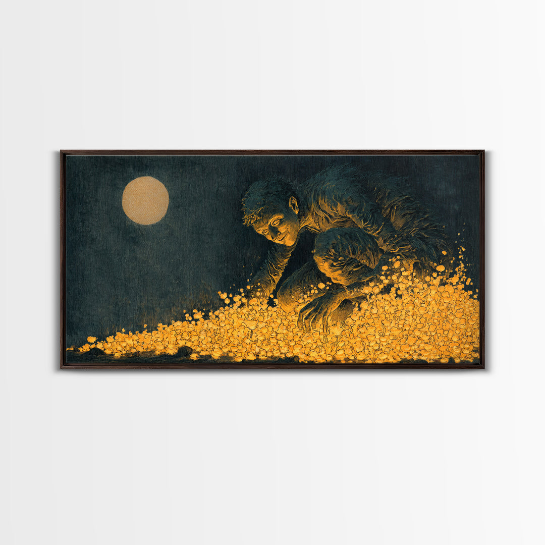 The Candlewax Man, Expressionist Nightmare Art, Wide Panoramic Art, Dark Halloween Decor, Canvas Print, Halloween Wall Art