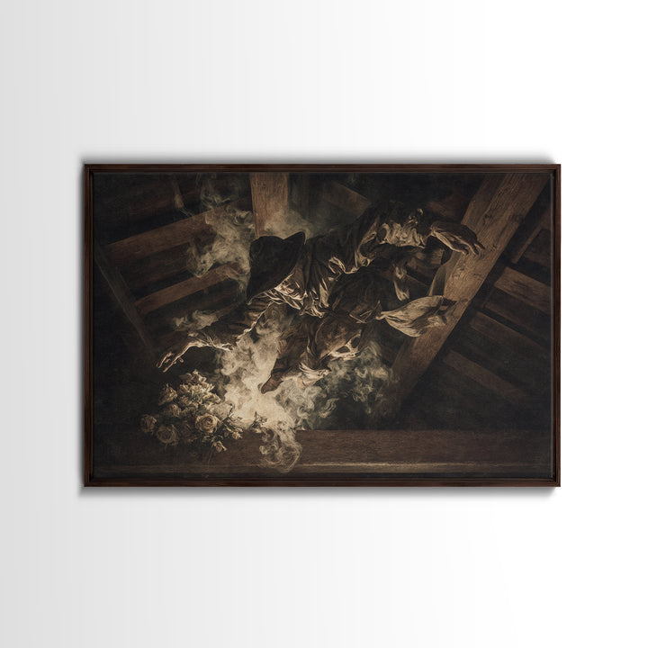 The Attic Whisperer, Dark Renaissance Art, Landscape Wall Art, Macabre Wall Art, Canvas Print, Halloween Wall Art