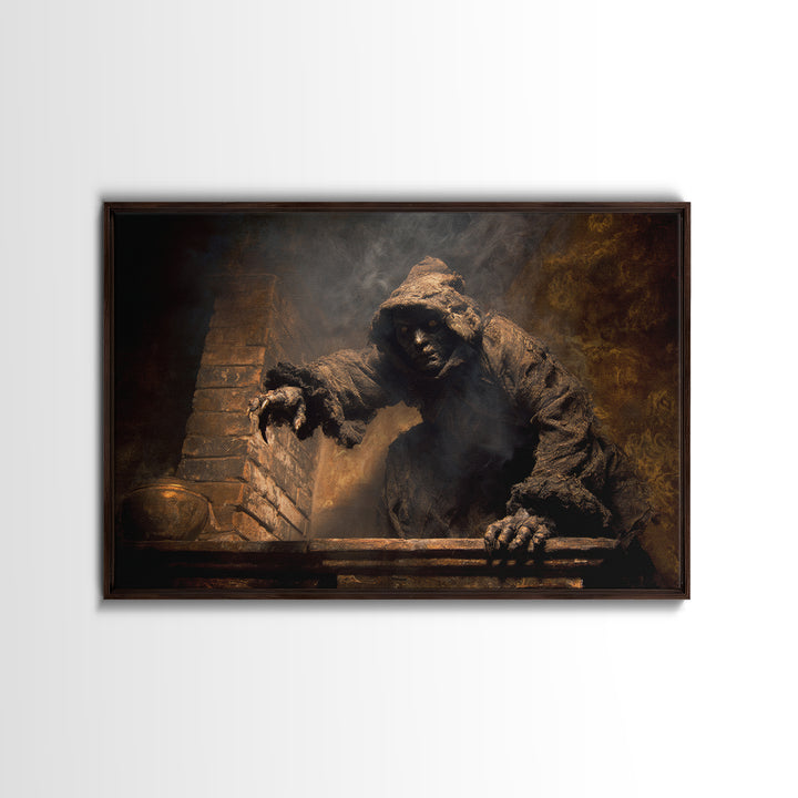 The Chimney Phantom, Dark Romantic Horror Art, Landscape Wall Art, Gothic Horror Wall Art, Canvas Print, Halloween Wall Art