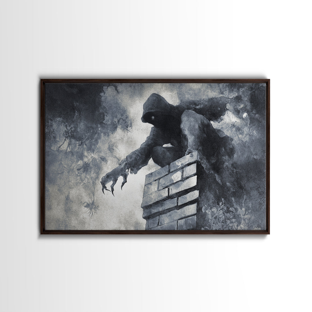 The Chimney Phantom, Symbolist Dream Art, Landscape Wall Art, Dark Fantasy Wall Art, Canvas Print, Halloween Wall Art
