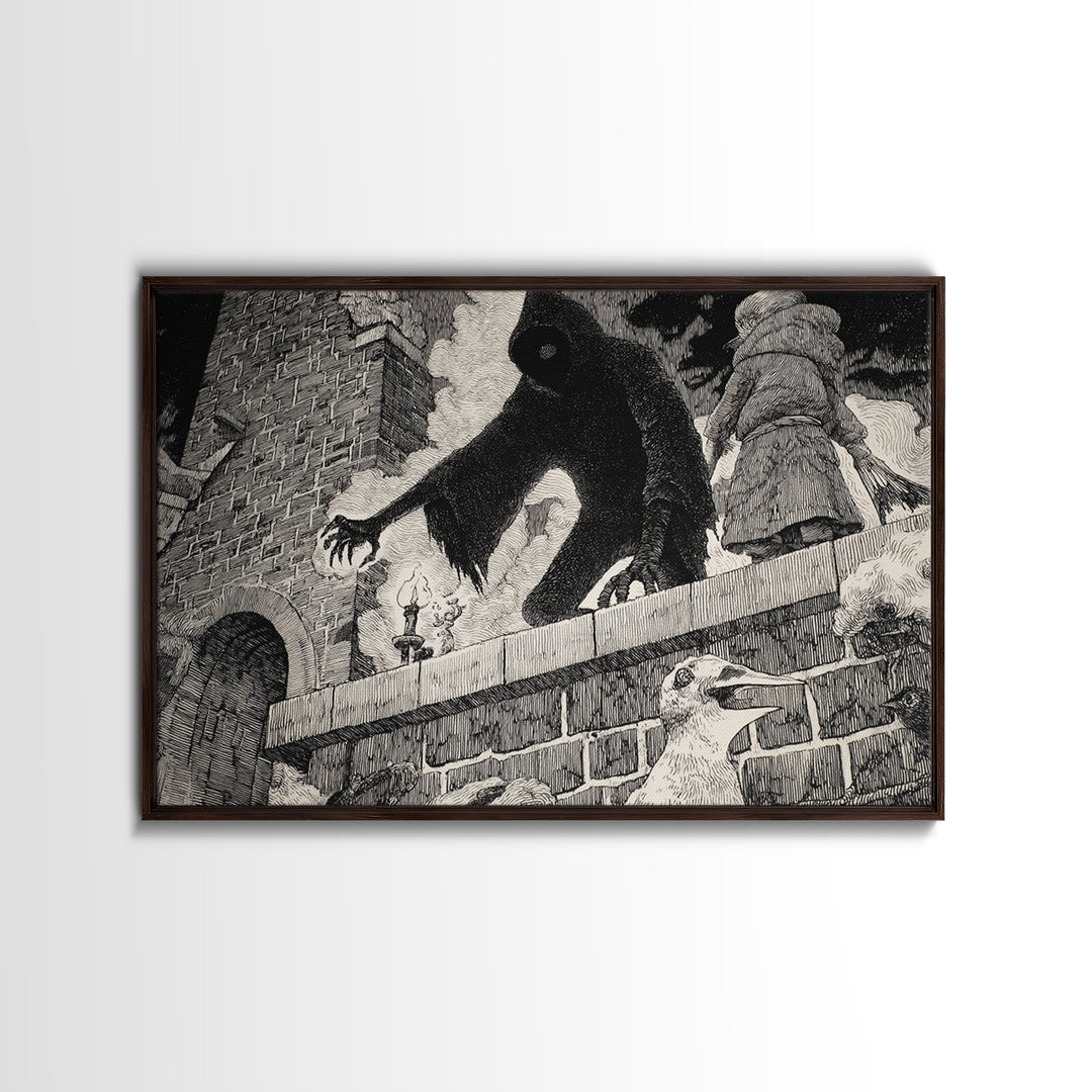 The Chimney Phantom, Victorian Macabre Art, Landscape Wall Art, Gothic Horror Wall Art, Canvas Print, Halloween Wall Art