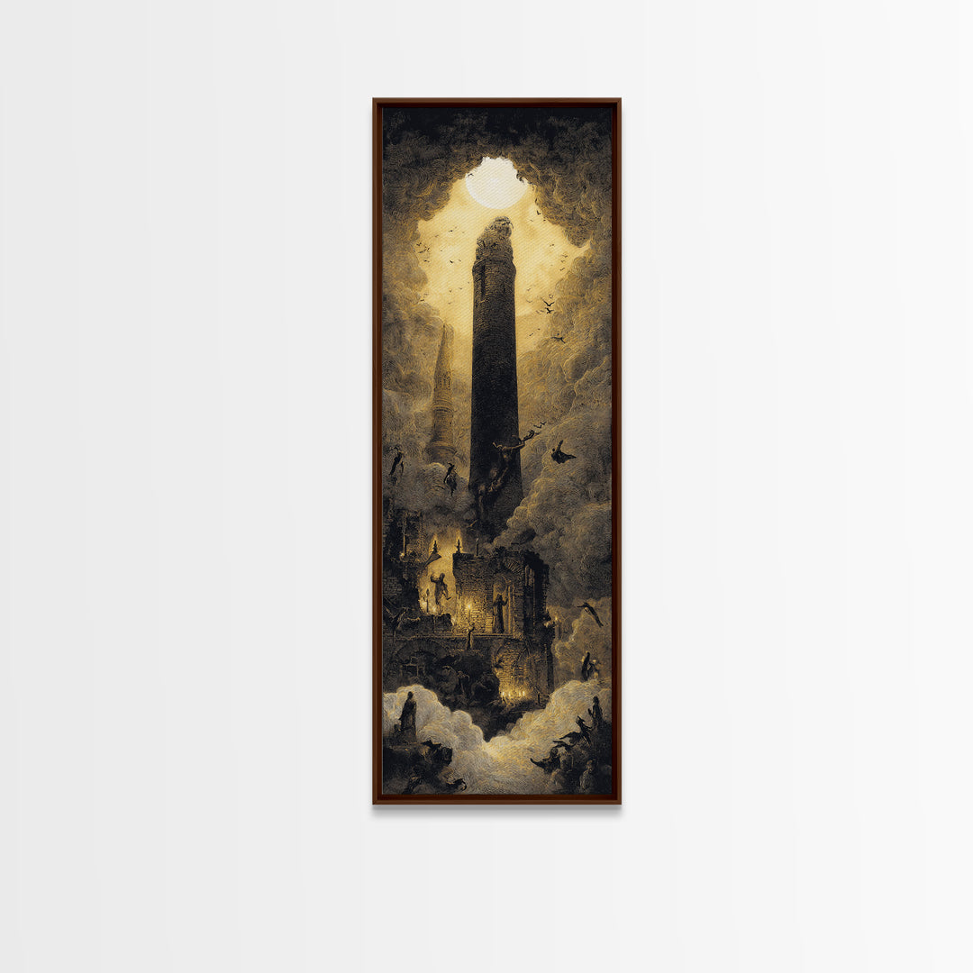 The Chimney Phantom, Surreal Apocalyptic Art, Tall Narrow Wall Art, Gothic Horror Wall Art, Canvas Print, Halloween Wall Art