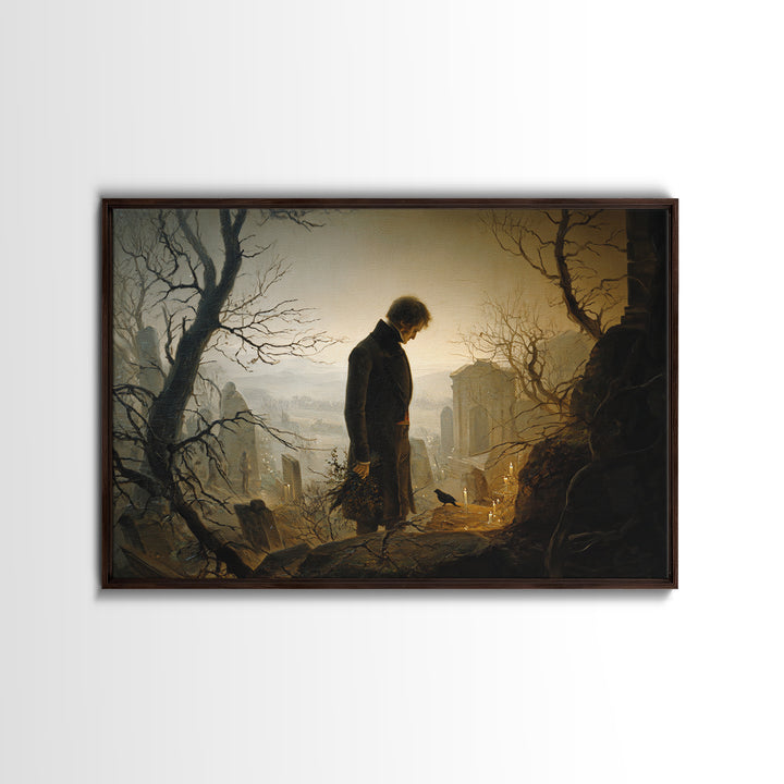 The Ghostly Groom, Romantic Gothic Landscape, Landscape Wall Art, Gothic Horror Wall Art, Canvas Print, Halloween Wall Art