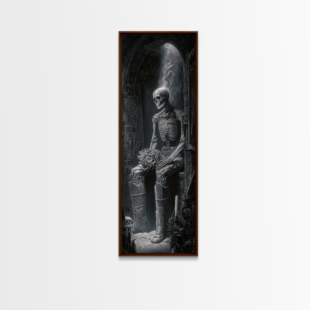 The Ghostly Groom, Biomechanical Horror Art, Tall Narrow Wall Art, Gothic Horror Wall Art, Canvas Print, Halloween Wall Art
