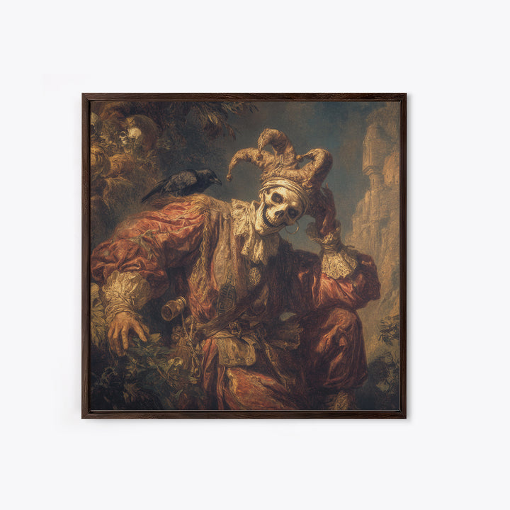The Phantom Jester, Baroque Witchcraft Art, Square Wall Art, Dark Halloween Decor, Canvas Print, Halloween Wall Art, Gothic Home Decor